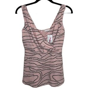 NWT Cabi Sophia Pink Button Tank Top Peplum Blouse Women's Sz 0